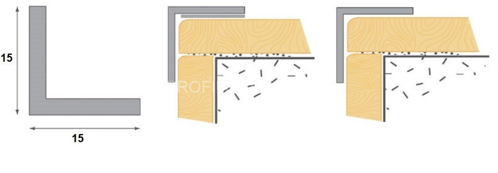 Латунный уголок 15х15 Cezar PVL73 L полированный 2,7м