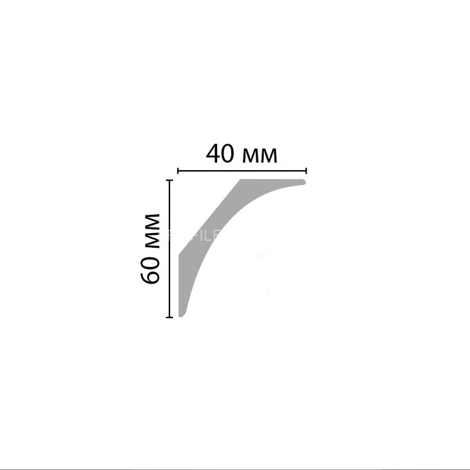 Плинтус потолочный гладкий DECOMASTER D212 ДМ (60x40x2000) ударопрочный, белый, под покраску