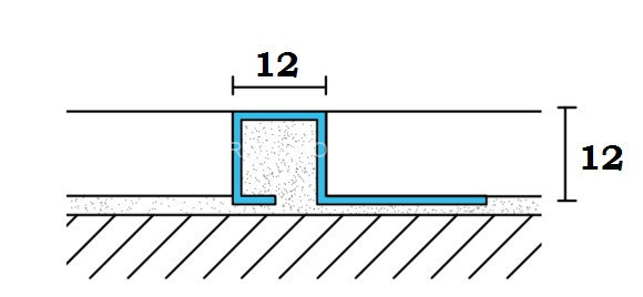 Нержавеющий П-образный профиль стальной закладной 12х12 мм SBP110-12H золото глянец 2,7 м