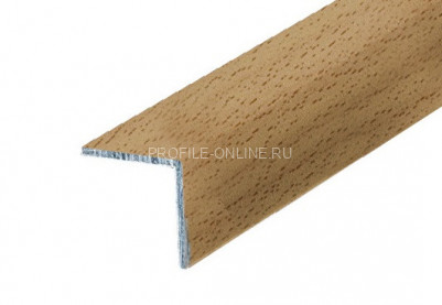 Алюминиевый уголок 40х40 равнополочный КД Бук светлый 2,7 м (упаковка 10 штук)