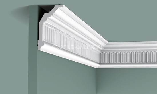 Потолочный плинтус Orac Decor Purotouch C304 белого цвета из полиуретана 122х72 мм 200 см