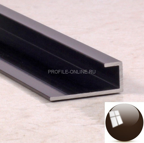 П-профиль алюминиевый под стекло 3,6 мм ПО-166 бронза глянец 2,7 м