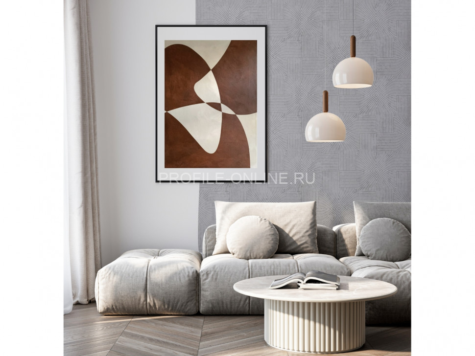 Отделочная стеновая декоративная панель с геометрическим узором HiWood Maximum DM625 GR36 композит 600мм х 4мм х 3м