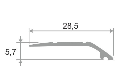 Алюминиевый порог разноуровневый с насечками 28 мм ПО-28х6 бронза матовая 2,7 м