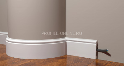 Напольный гибкий плинтус 100х16 мм Decor-Dizayn DD701F полистирол белый, под покраску 2 м