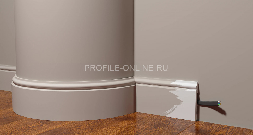 Напольный гибкий плинтус 100х16 мм Decor-Dizayn DD701F полистирол белый, под покраску 2 м