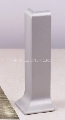 Уголок наружный для плинтуса напольного ПЛ-40 серебро глянец браш