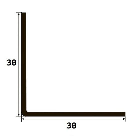 Латунный уголок равносторонний 30х30 мм антик 270 см
