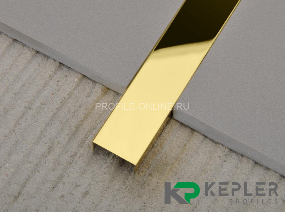 П-образный профиль 10х15 мм из нержавеющей стали SS 304 FSUP15-GP S.S.304 золото полированное 2.7 м