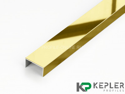 П-образный профиль 10х15 мм из нержавеющей стали SS 304 FSUP15-GP S.S.304 золото полированное 2.7 м