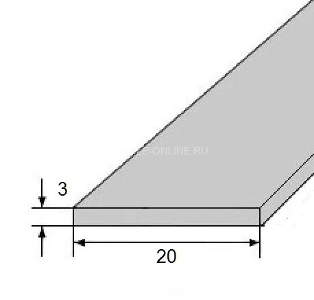 Алюминиевая полоса 20х3 мм 3 м