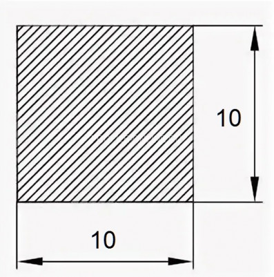 Алюминиевый пруток квадратный 10х10 мм 3 м