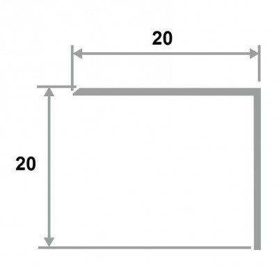 Уголок латунный равнополочный 20х20 PА 20 ON полированный 3м