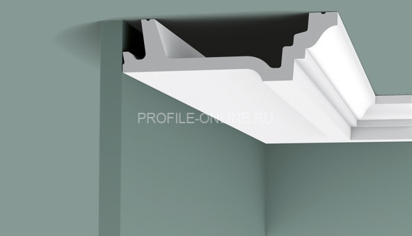 Потолочный плинтус Orac Decor Purotouch C305 белого цвета из полиуретана 47х155 мм 200 см