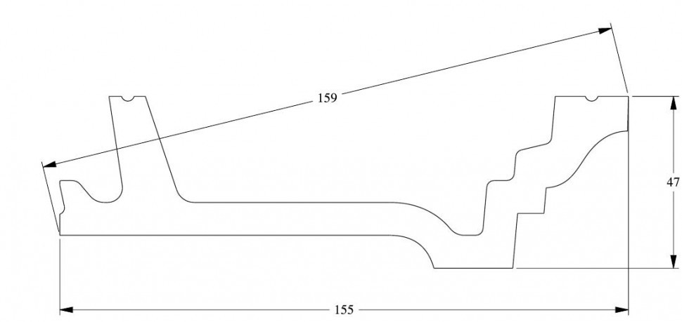 Потолочный плинтус Orac Decor Purotouch C305 белого цвета из полиуретана 47х155 мм 200 см