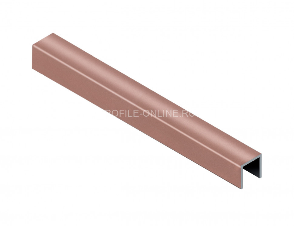 П-образный профиль алюминиевый 10х10 мм NEEXY PV83-15 RG розовый блестящий 2.7 м