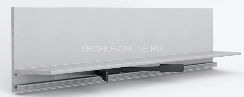 Алюминиевый микроплинтус скрытого монтажа 16х26 мм Laconistiq micro-L серебро 245 см