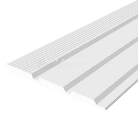 Отделочная стеновая декоративная панель с 3D эффектом Hiwood LV124L NP белая 120х12 мм из фитополимера 2,7 м