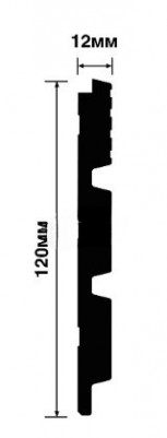 Отделочная стеновая декоративная панель с 3D эффектом Hiwood LV124L NP белая 120х12 мм из фитополимера 2,7 м