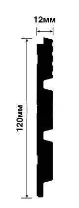 Отделочная стеновая декоративная панель с 3D эффектом Hiwood LV124L NP белая 120х12 мм из фитополимера 2,7 м