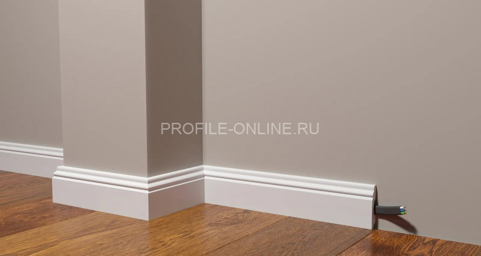 Напольный плинтус 59х13 мм Decor-Dizayn DD27 полистирол белый, под покраску 2 м