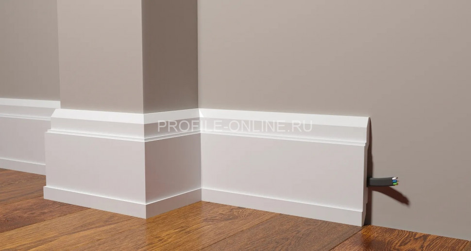 Напольный плинтус 150х22 мм Decor-Dizayn DD702 полистирол белый, под покраску 2 м