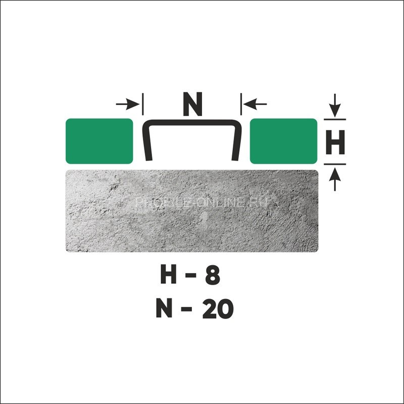 Нержавеющий П-профиль стальной 8х20 мм FUB 8х20 GS золото сатинированное 270 см