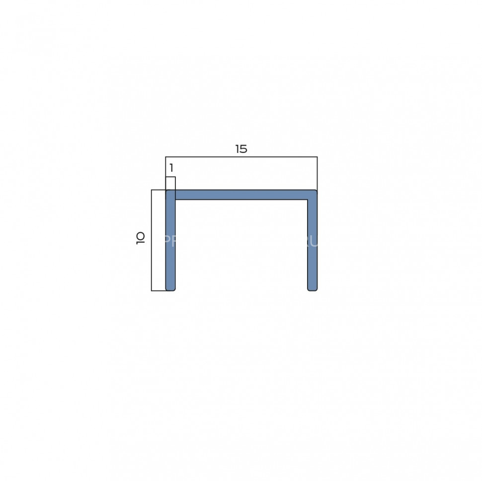 Алюминиевый П-профиль 15х10 мм NEEXY PV84-49-MT медь матовая 2.7м