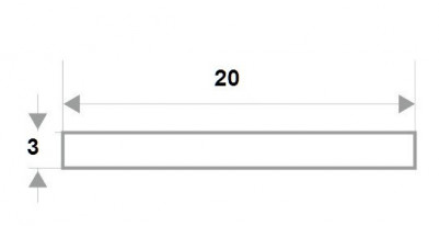 Полоса алюминиевая 20х3 мм серебро 3 м