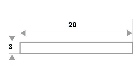 Полоса алюминиевая 20х3 мм серебро 3 м