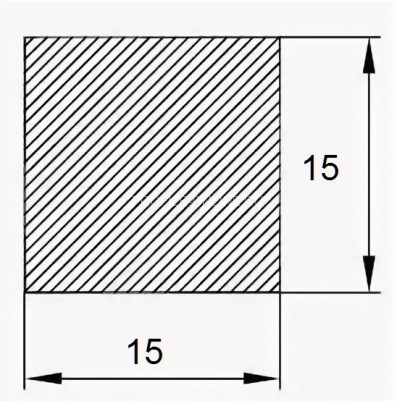 Алюминиевый пруток квадратный 15х15 мм 3 м