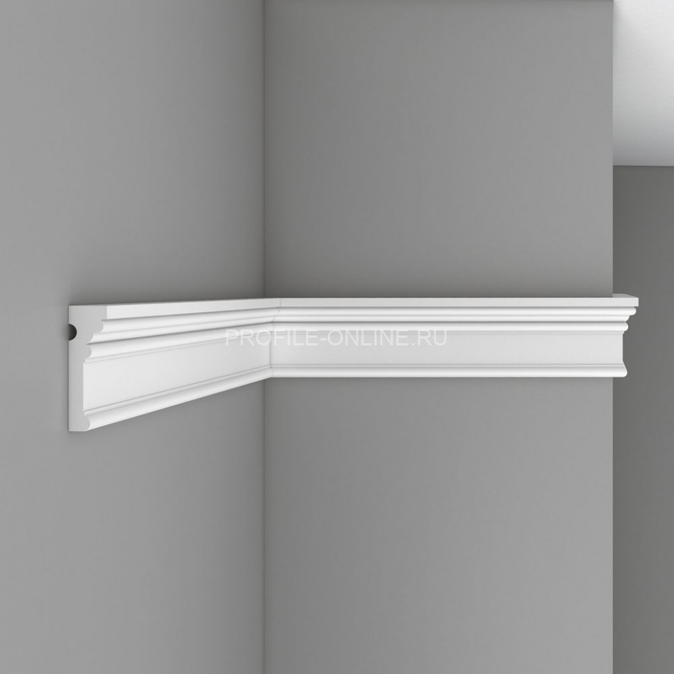Молдинг гладкий DECOMASTER DP-9012 (90x28x2400) из полиуретана, белый под покраску