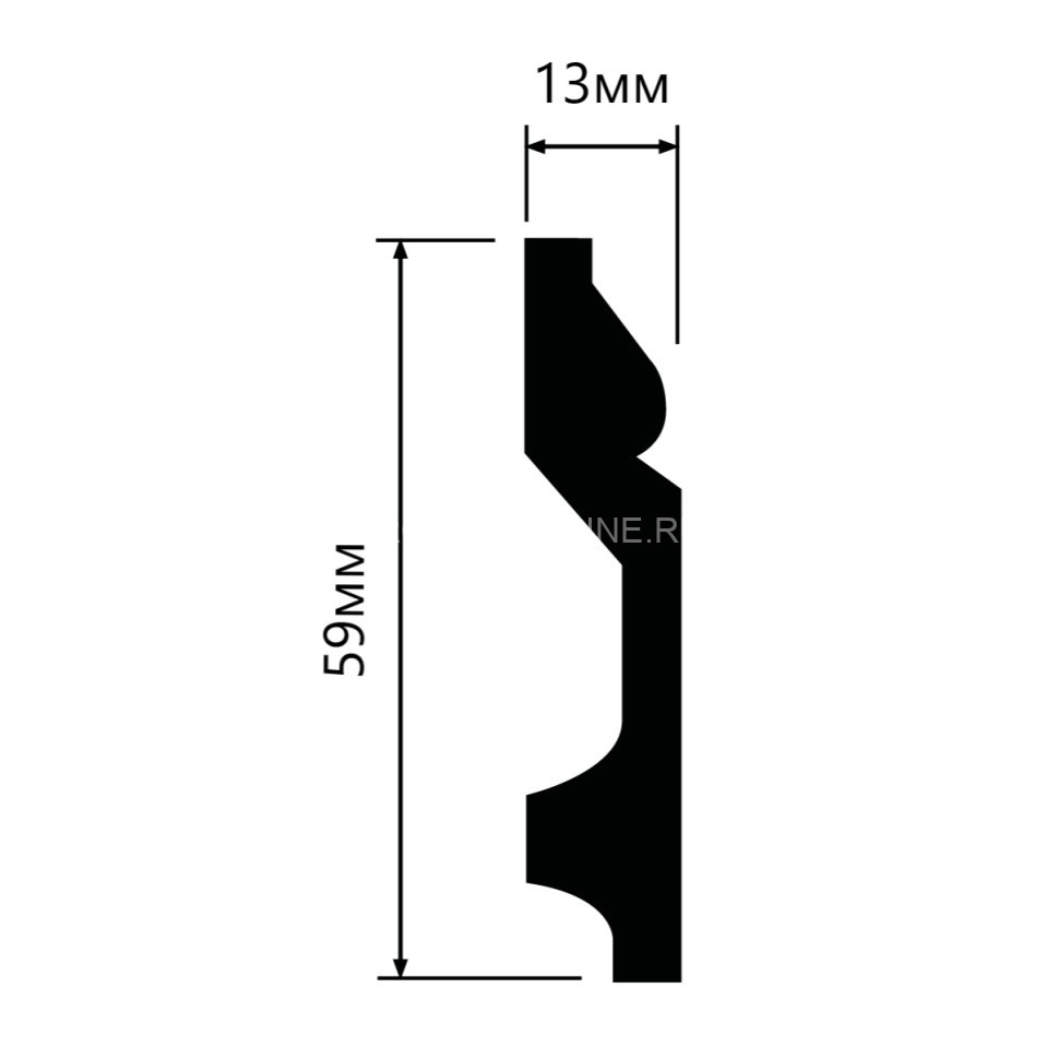 Напольный плинтус 13х59 мм HiWood B60 белый 200 см