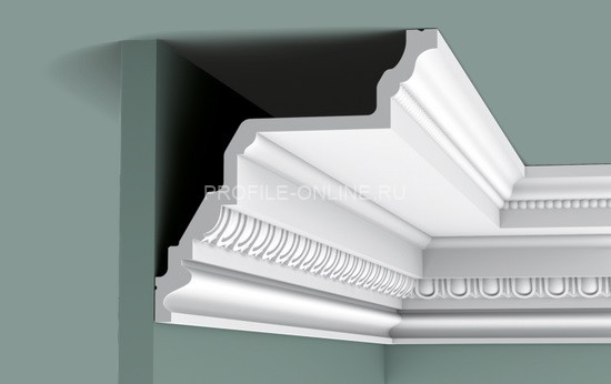 Потолочный плинтус Orac Decor Purotouch C307 белого цвета из полиуретана 195х195 мм 200 см