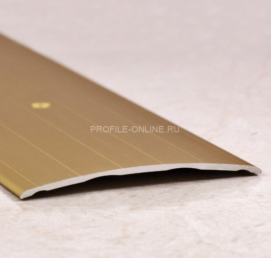 Одноуровневый порог алюминиевый 60 мм ПО-60 золото матовое 2,7 м