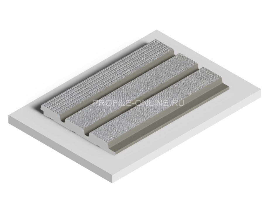 Стеновая панель 3D HiWood LV124L S339S серая из фитополимера 12х120 мм 2,7 м