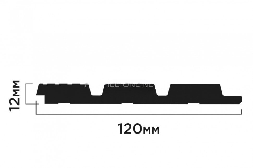 Стеновая панель 3D HiWood LV124L S339S серая из фитополимера 12х120 мм 2,7 м