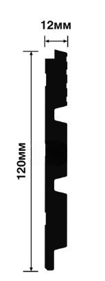 Отделочная стеновая декоративная панель с 3D эффектом Hiwood LV124L S381A декорированная 120х12 мм из фитополимера 2,7 м