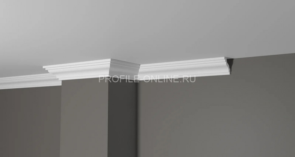 Декоративный плинтус для потолка 41х40 мм Decor-Dizayn DD28 полистирол белый, под покраску 2 м