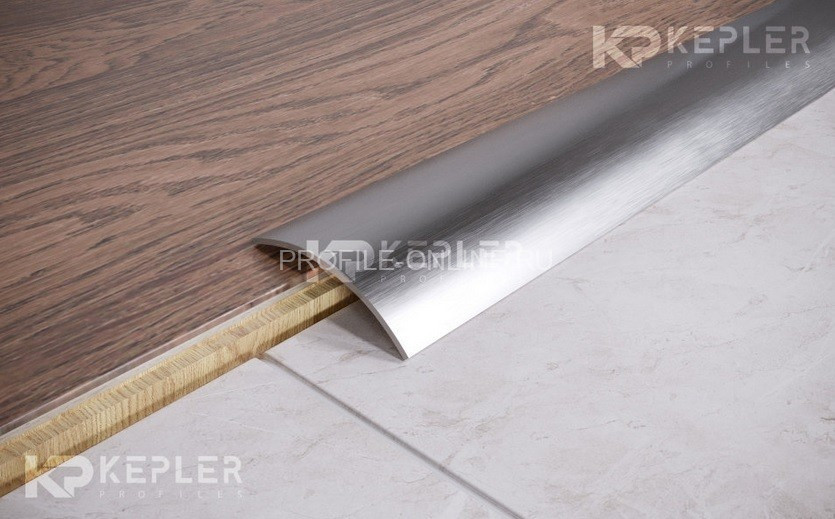 Одноуровневый нержавеющий порог стальной 50 мм FAR 5 M сатинированная сталь 270 см