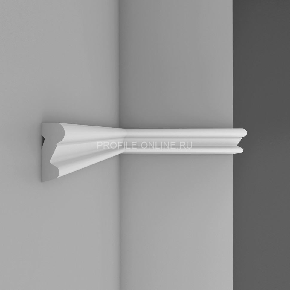 Декоративный молдинг гладкий Decomaster D007 Дюропрофиль 19х8х2000 мм белый под покраску