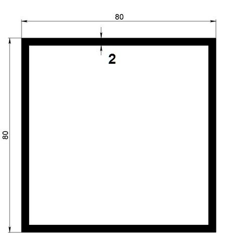 Бокс алюминиевый 80х80х2 мм 3 м