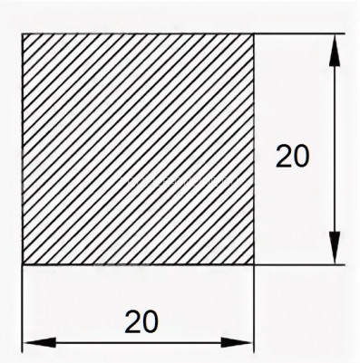 Алюминиевый пруток квадратный 20х20 мм 3 м