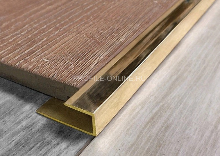 Латунный П-образный профиль окантовочный LT100 ON 15х10 полированный 2,7м