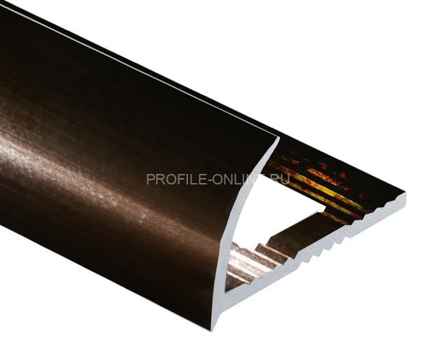 Алюминиевый С-образный профиль 10 мм PV08-07 eco бронза блестящая 2,7 м