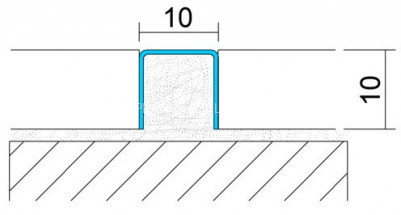 Нержавеющий П-профиль стальной 10х10 мм SU102-10H золото глянец 2,7 м