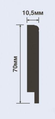 Напольный плинтус 11х70 мм HiWood B70N белый 200 см