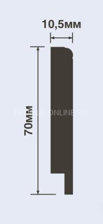 Напольный плинтус 11х70 мм HiWood B70N белый 200 см