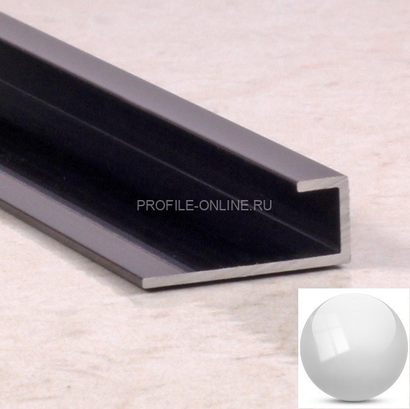 П-профиль алюминиевый под стекло 3,6 мм ПО-166 серебро глянец 2,7 м