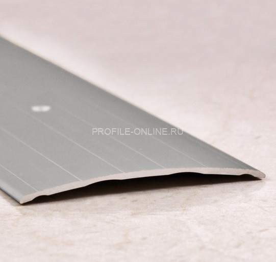 Одноуровневый порог алюминиевый 60 мм ПО-60 серебро глянец 2,7 м